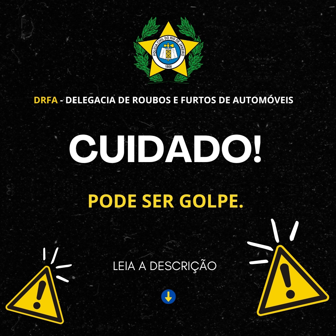 DRFA_PCERJ's tweet photo. Inúmeras pessoas têm recorrido à DRFA por terem sido vítimas de golpes na OLX e Marketplace(Facebook).

Desconfiem das facilidades. Fujam de veículo "no precinho" e sem documentos!!

Ele pode ser ROUBADO OU CLONADO!! 

Fiquem atentos 👊⚡🦅

#pcerj #seguranca #pmerj #govrj https://t.co/SsDpG5DS9I