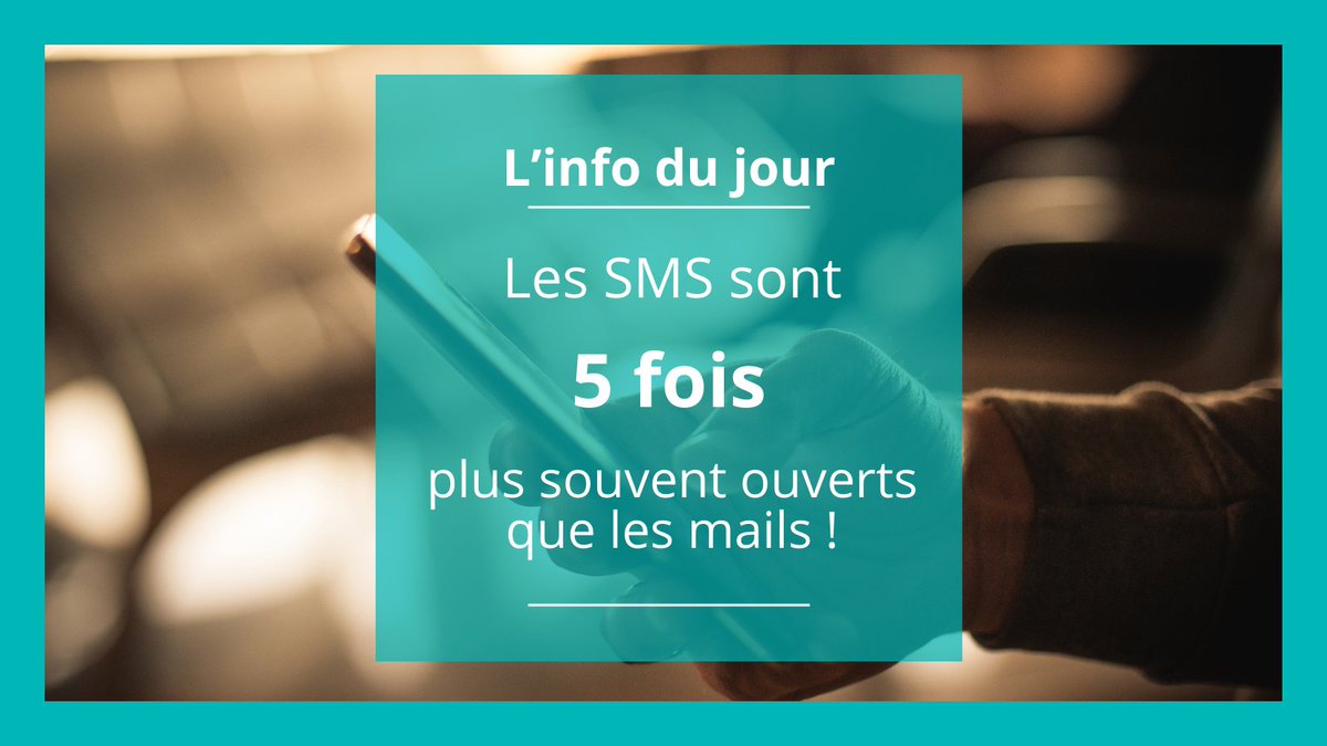smspartner's tweet image. 🙌 Les SMS sont 5 fois plus souvent ouverts que les mails !❗
👉 Utiliser ce canal dans vos campagnes de communication vous permettra d’augmenter vos conversions et vous donnera la possibilité d’atteindre vos objectifs ! 📈

#PartnerSolution #SMSPartner
#communicationdigitale
