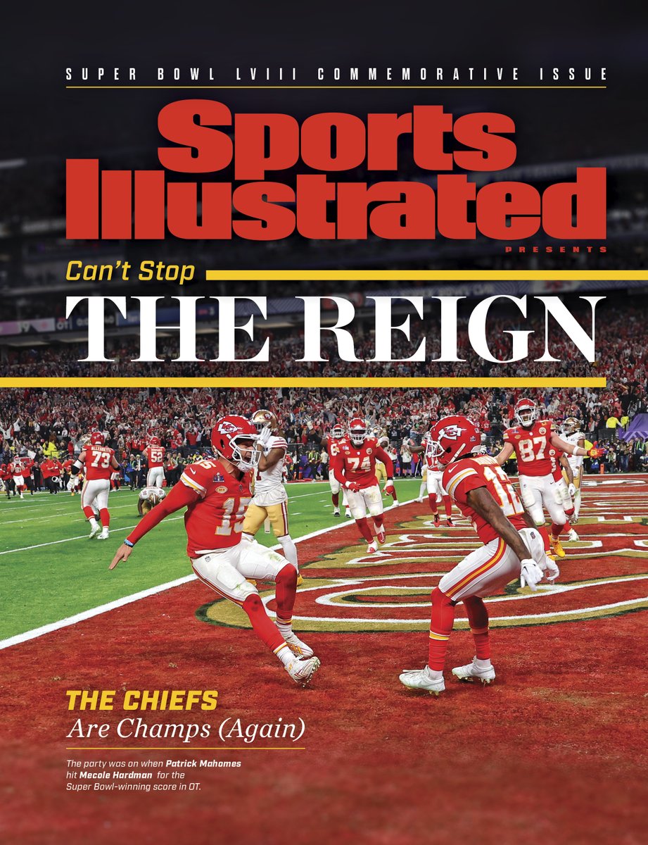 SInow's tweet photo. Can’t stop the reign. 

Celebrate the Chiefs’ Super Bowl win with SI’s commemorative issue 🏆

Get your copy ➡️ https://t.co/huFvjYD6fZ https://t.co/FmVtDp3LnQ