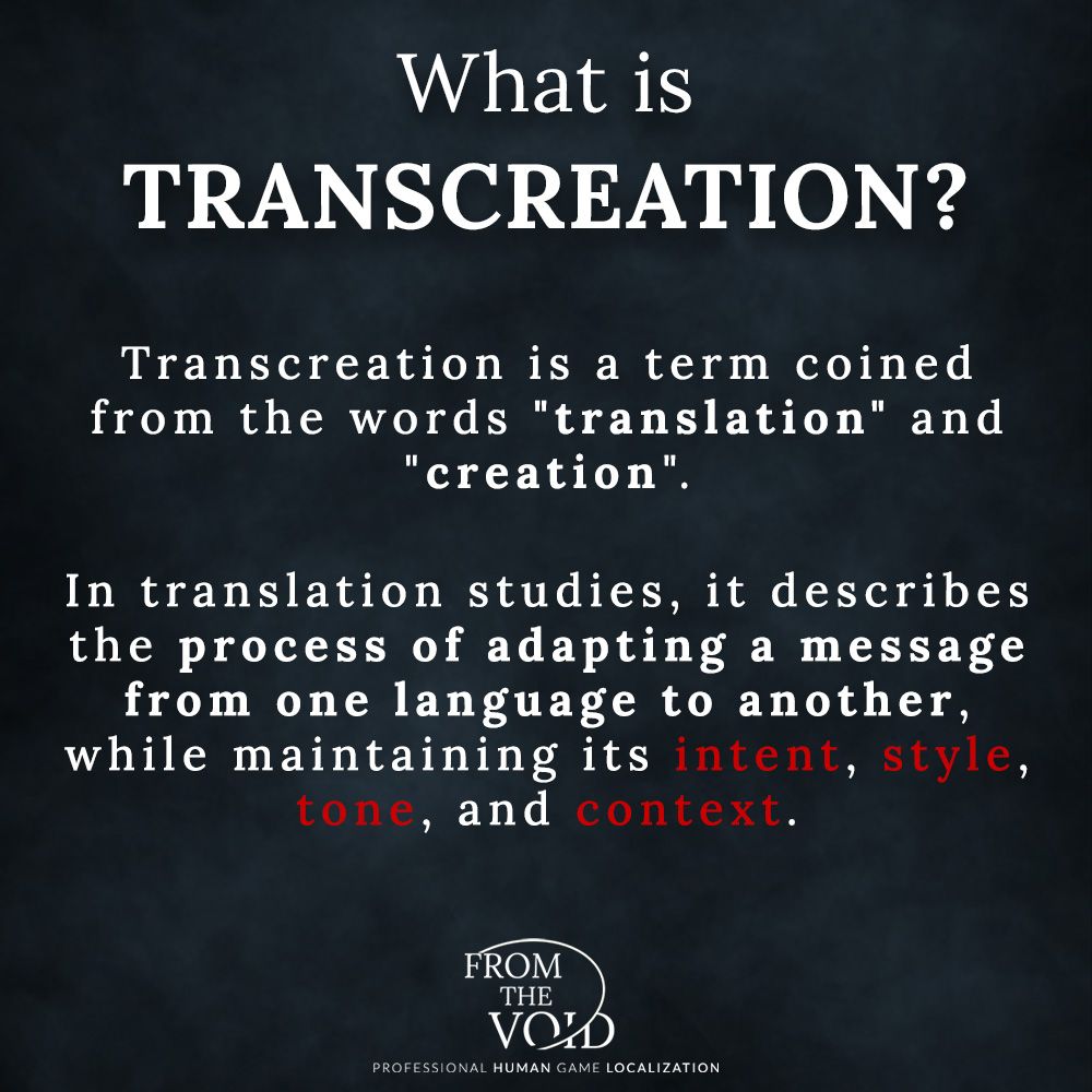 FromTvoid's tweet photo. That's a term we use a lot in our posts: "𝘁𝗿𝗮𝗻𝘀𝗰𝗿𝗲𝗮𝘁𝗶𝗼𝗻". But what does it mean, really? Here's our explanation 🧵  👇

#localization #translation https://t.co/bpWG0RAcj4