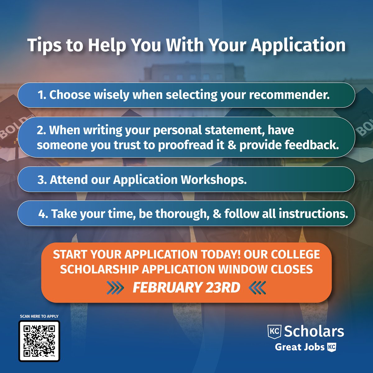 With our application window closing, we want to share some helpful tips before you officially submit your application! Refer to these tips when finalizing your application to ensure you put your best foot forward! 

bit.ly/3SS1uOm
