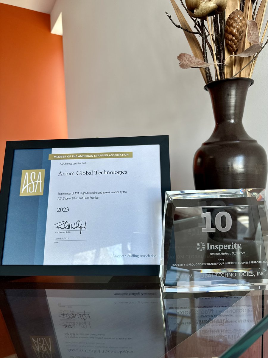 Axiom_Global's tweet image. We proudly continue our journey as a dedicated member of @StaffingTweets!🌟

Our commitment to industry excellence, professionalism, and best practices in recruitment shines through our ASA affiliation.

Join us in delivering exceptional results for our clients!✨

#ASAMember