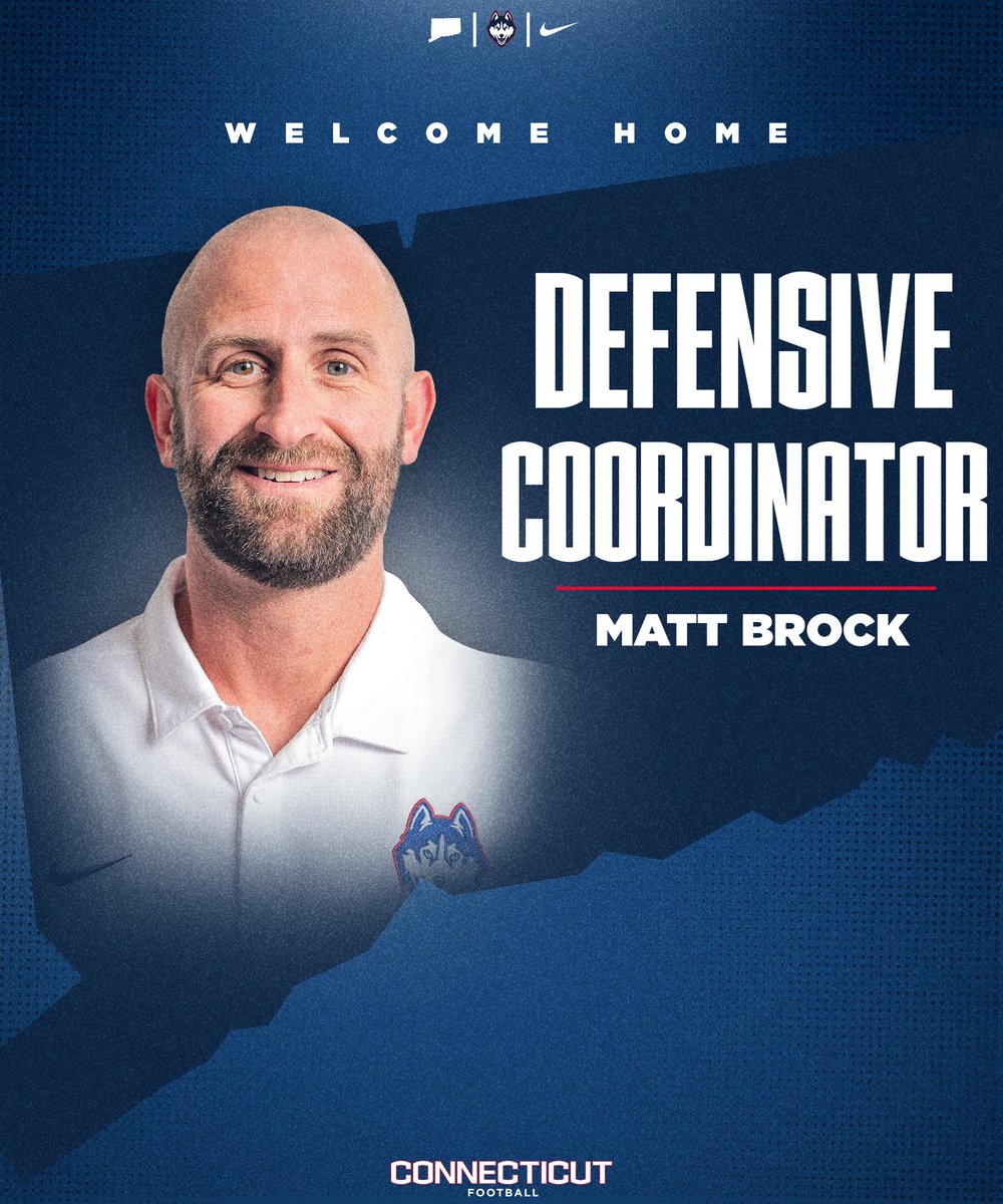 Welcome to Husky Nation, Defensive Coordinator @Coach_MBrock #CTFootball