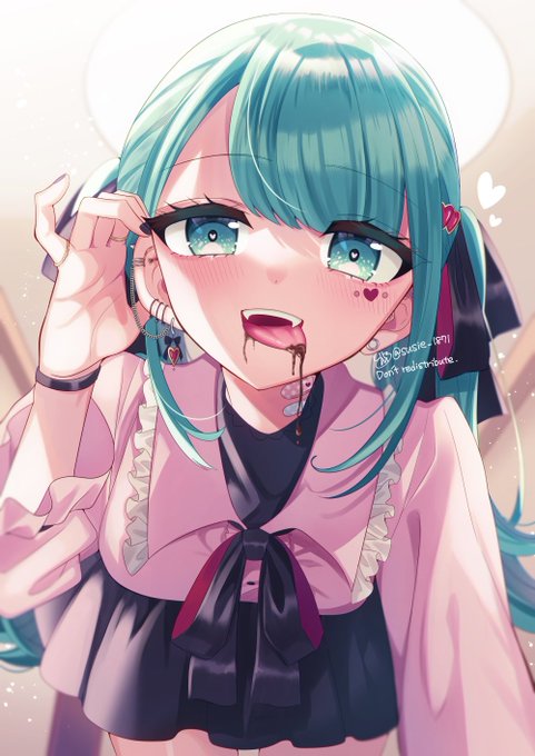 ヴァンパイアなミクさん襲われバレンタイン(再掲)
#初音ミクイラスト 
#バレンタイン 