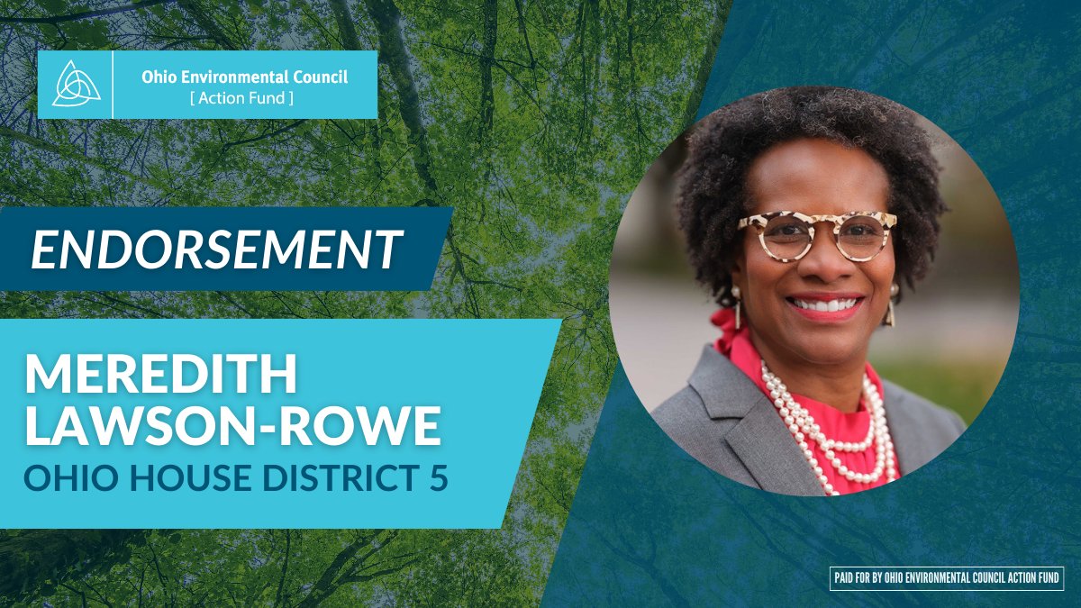 OECActionFund's tweet photo. OEC Action Fund is thrilled to endorse Meredith Lawson-Rowe for Ohio House District 5!
@MLawsonRowe will be a strong advocate for climate action and fight for environmental justice at the Statehouse. https://t.co/sn19M5IzPM