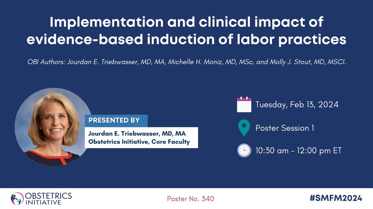 The Obstetrics Initiative (OBI) (@ob_initiative) on Twitter photo Attending #SMFM2024? Be sure to stop by Poster 340!
🌟 Implementation of an evidence-based IOL guideline is associated with shorter inductions
🌟 Sharing practices across care collaboratives may improve outcomes on a population level
<a href="/JourdieTMD/">Jourdie Triebwasser, MD</a> <a href="/MichelleHMoniz/">Michelle Moniz</a> <a href="/MollyStout20/">Molly Stout</a> Attending #SMFM2024? Be sure to stop by Poster 340!
🌟 Implementation of an evidence-based IOL guideline is associated with shorter inductions
🌟 Sharing practices across care collaboratives may improve outcomes on a population level
<a href="/JourdieTMD/">Jourdie Triebwasser, MD</a> <a href="/MichelleHMoniz/">Michelle Moniz</a> <a href="/MollyStout20/">Molly Stout</a>