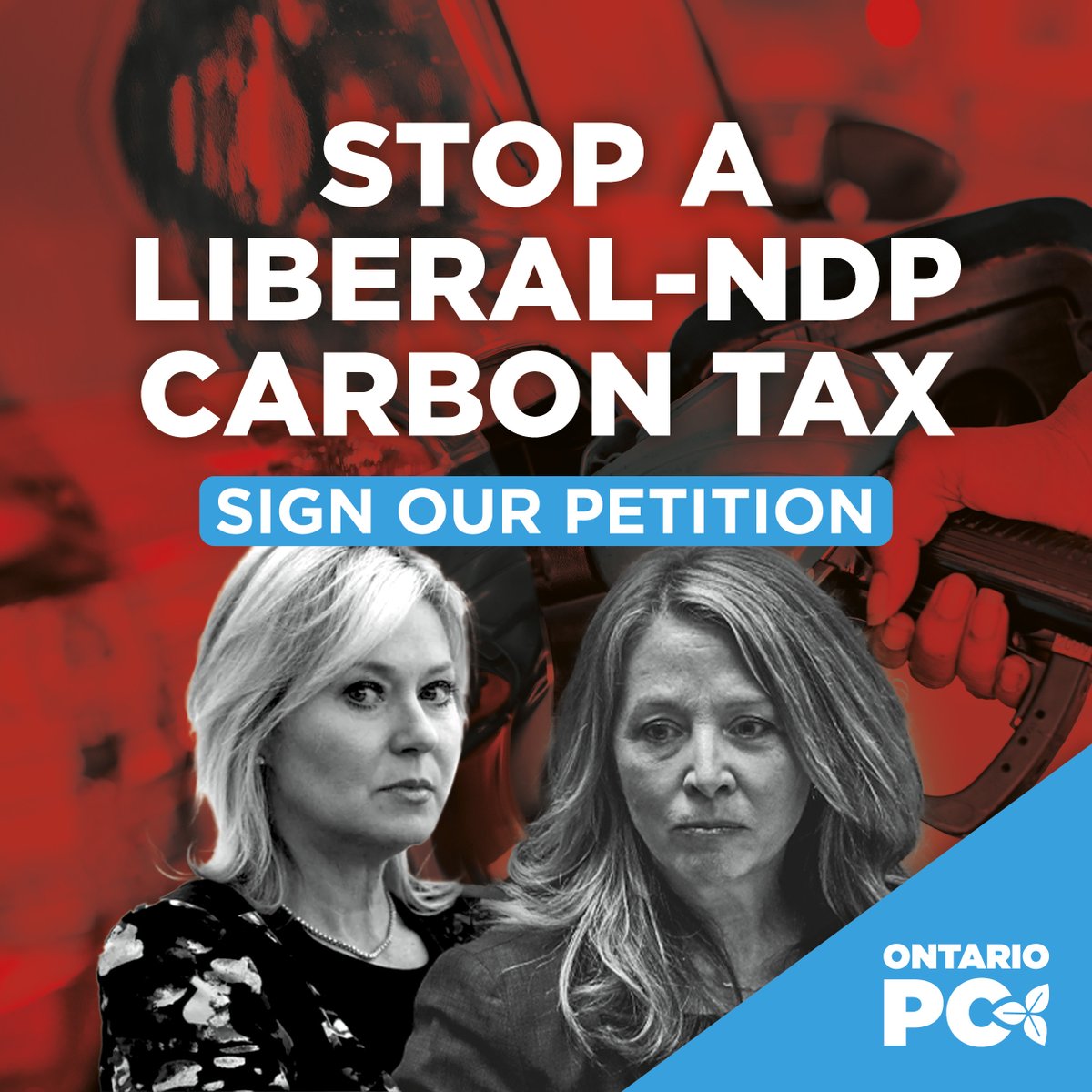 While Bonnie Crombie and Marit Stiles want to raise costs for working families, we're giving taxpayers a veto over any future provincial carbon tax. Do you support our fight against the carbon tax? Sign here: ontariopc.ca/stop-the-carbo…