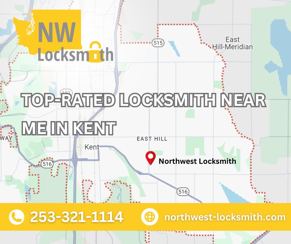 NWLocksmithWA's tweet image. Unlock top-rated locksmith services in your neighborhood with Northwest Locksmith Kent. Facing a lockout or need key replacement? Our expert team is here to help. Call 253-321-1114 for reliable solutions in Kent.

#KentLocksmith #LocksmithKent #KentLockoutService #Locksmith