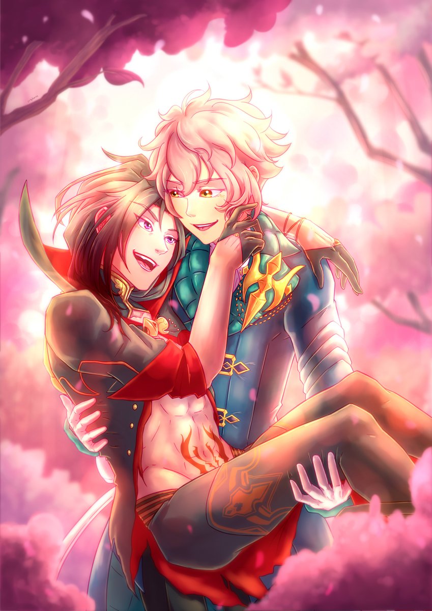 Artpharos's tweet photo. Vicious teases Aegis for being his brave knight. Aegis is just glad to see Vicious happy.
#TalesOfCrestoria #Viae https://t.co/ELlVd2A0wd