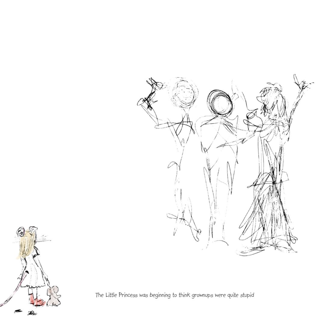 A few of my illustrations are in The Flying Child - A Cautionary Fairy Tale for Adults. This one has the caption “the little princess was beginning to think grown-ups were quite stupid”. 

I remember as a child feeling like a curious onlooker in ‘The World’ full of adults that