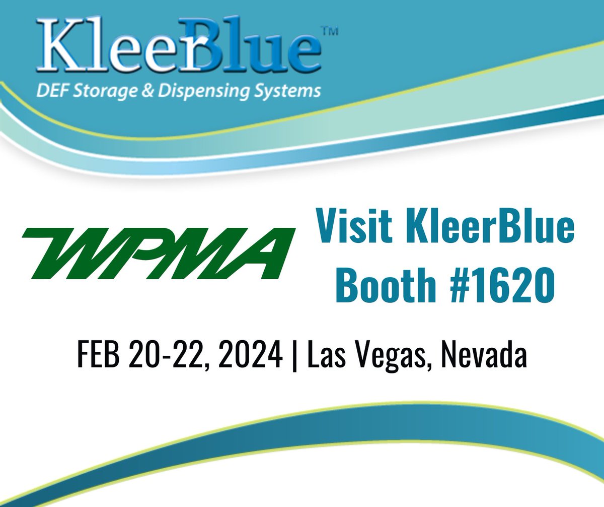 KleerBlue DEF Storage &amp; Dispensing Systems is exhibiting at WPMA in Las Vegas at the Mirage Hotel! If you require any DEF equipment, KleerBlue has the solution! Be sure to stop by our booth #1620, or contact (800) 320-2122, x3.
Visit kleerbluesolutions.com
#wpmaexpo2024