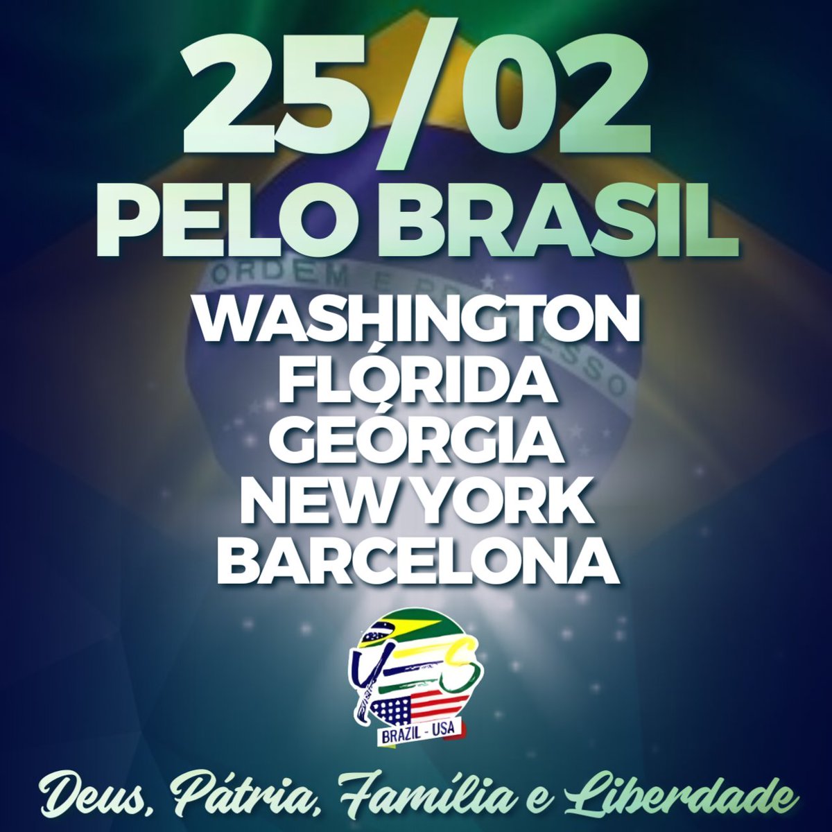 25/02 PELO BRASIL 🇧🇷 nos EUA 🇺🇲 e Espanha 🇪🇦 Em breve saberemos os horários e locais! Acompanhem @yesbrasilusa no Instagram!