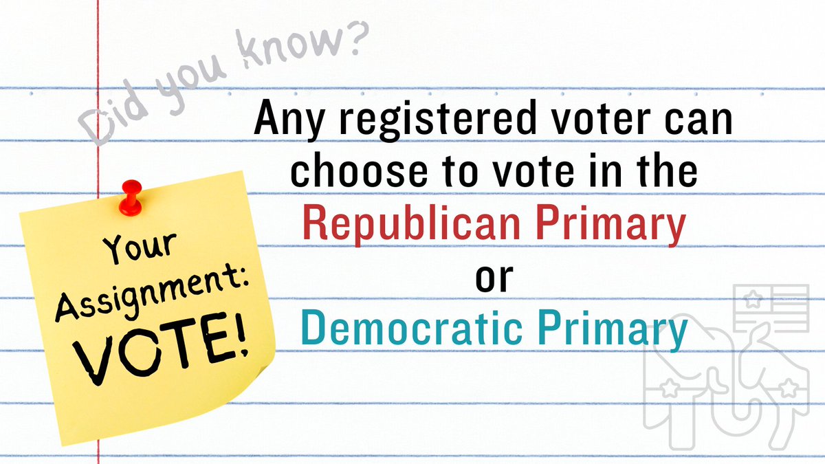 If you’re a registered Texas voter, you can choose to vote in the Democratic primary OR the Republican primary. Early voting is Feb 20 through March 1. #txlege #txed
