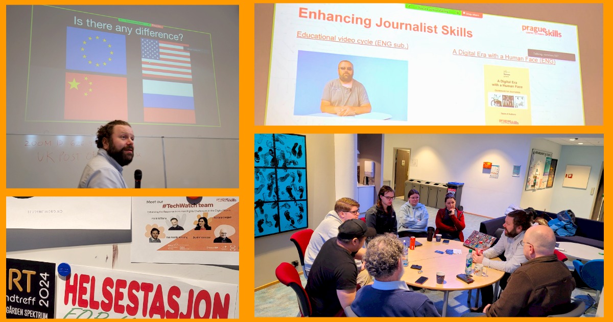 PcmsNews's tweet photo. 💣Provocative insights on #AI risks, #disinformation and #media, #HumanRights abuses or #CyberSecurity set the stage for vibrant discussions in🇳🇴 Mo i Rana @UiTNorgesarktis and student engagement - both formally and informally🙃 #Digitalization #Technology #withCourage #eeagrants https://t.co/Wz5CABooaT