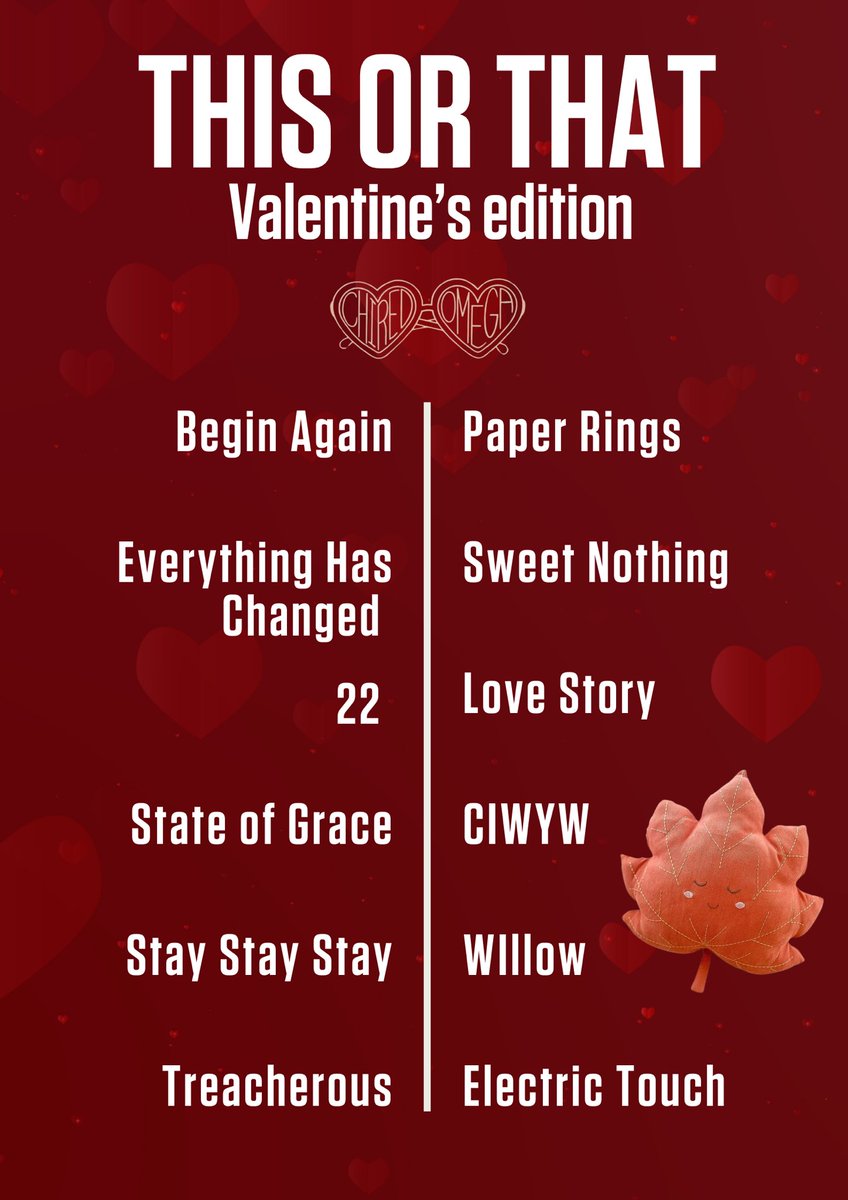 ChiRedOmega's tweet photo. Red is an album about the ups and downs of love, but today, we’re focusing on the all encompassing -brave & wild- kind. Which of Taylor’s love songs are your favorite? QT or comment your choices❤️
#ChiRedOmega #Swifthellenic https://t.co/vfXr44D1Uy