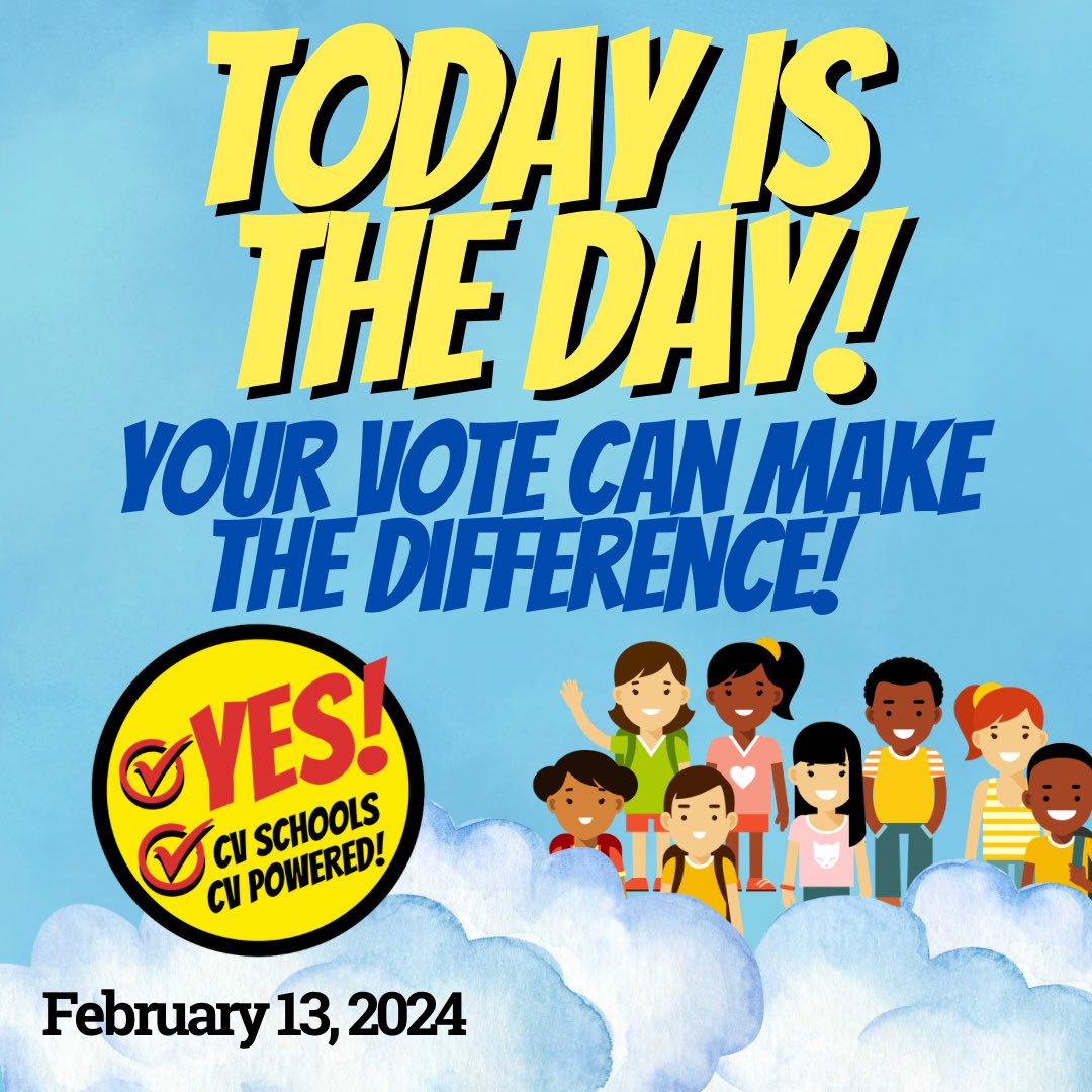 CVpowered's tweet image. TODAY IS THE DAY!

YOUR VOTE 
can make the difference! 
Vote yes today!! 
✅✅ #CVPowered