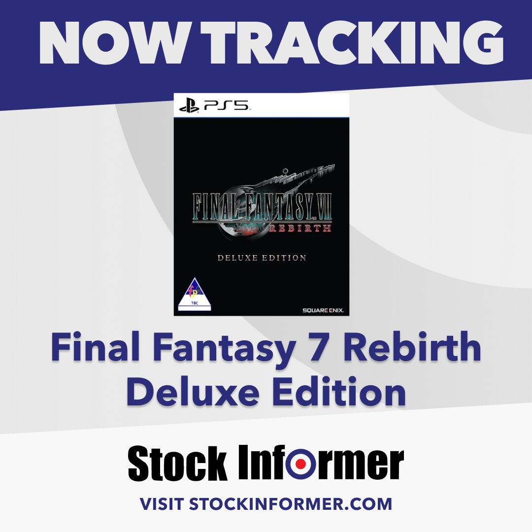 Stock Informer USA on X: 🚨Final Fantasy 7 Rebirth Deluxe Edition🚨 🔥 NOW  TRACKING! 🔥 Activate alerts now to be the first to know about stock  status! ♻️Share and Like! Link ➡️