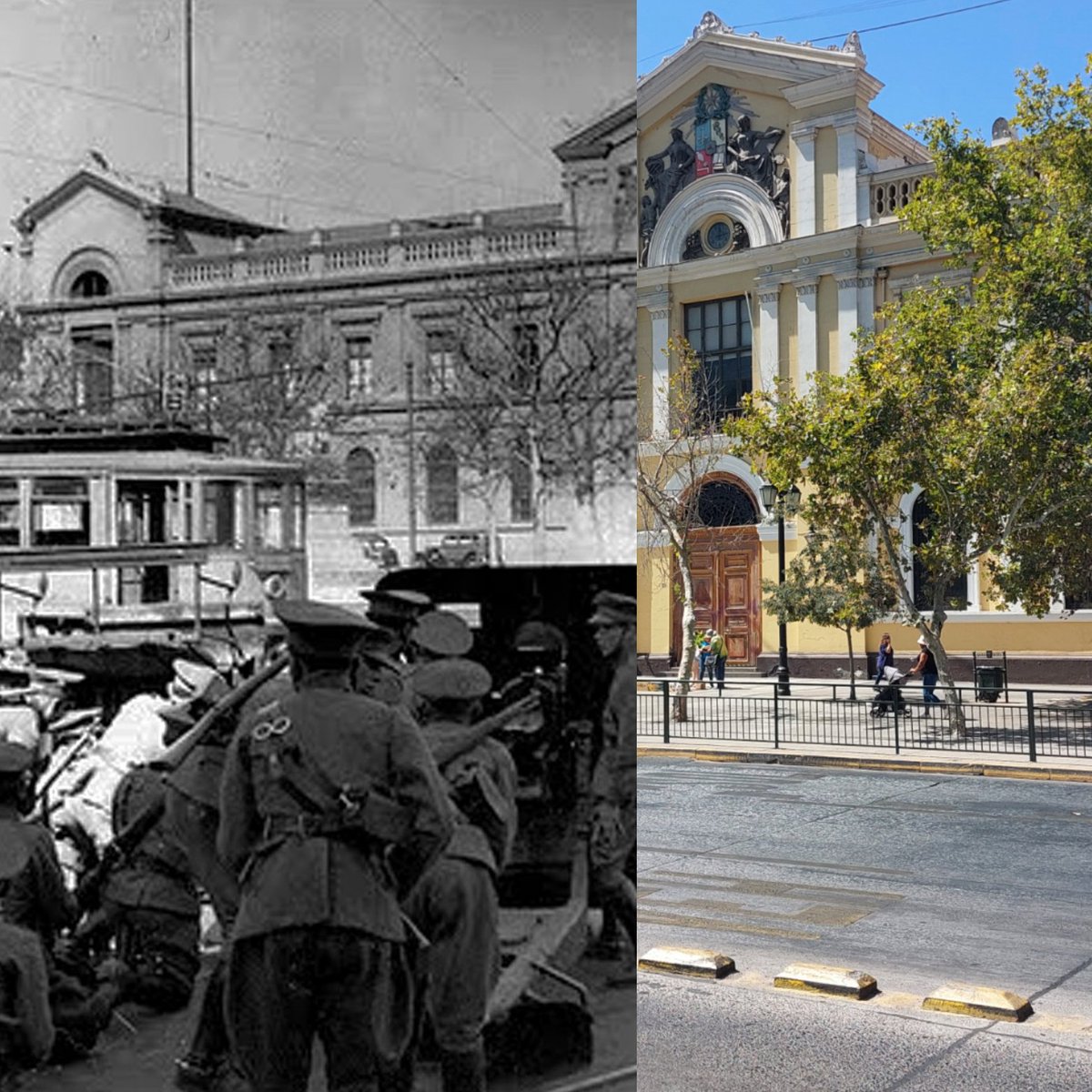 Then and now. A photo of the Chilean police against Chilean Nazis who rose against their government in 1938.

#history #historyhustle #historyhustleofficial #historyhustler #chile #chilegram #instachile #chile🇨🇱 #santiago #thenandnow #santiagodechile #santiagochile