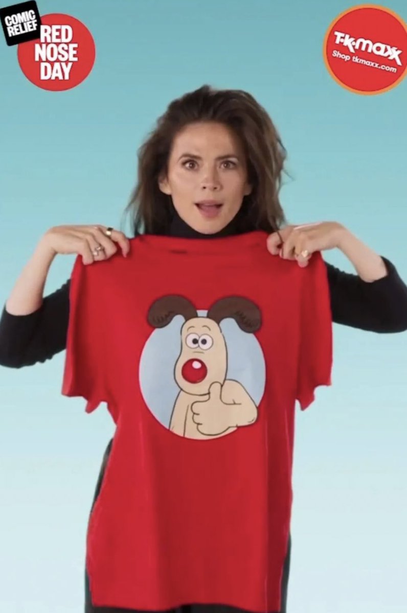 Hayley Atwell as part of the Red Nose Day 2024, campaign by @comicrelief By @TKMaxx_UK