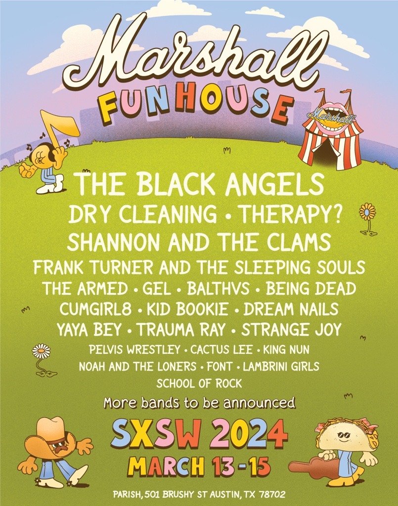 alysenicole85's tweet photo. The first round of musicians was announced for the Marshall Funhouse. If you haven’t yet, RSVP NOW! 

This is free for everyone with badge holders having priority. #sxsw

https://t.co/E0agpdF0lj https://t.co/4jN6kXdNN7