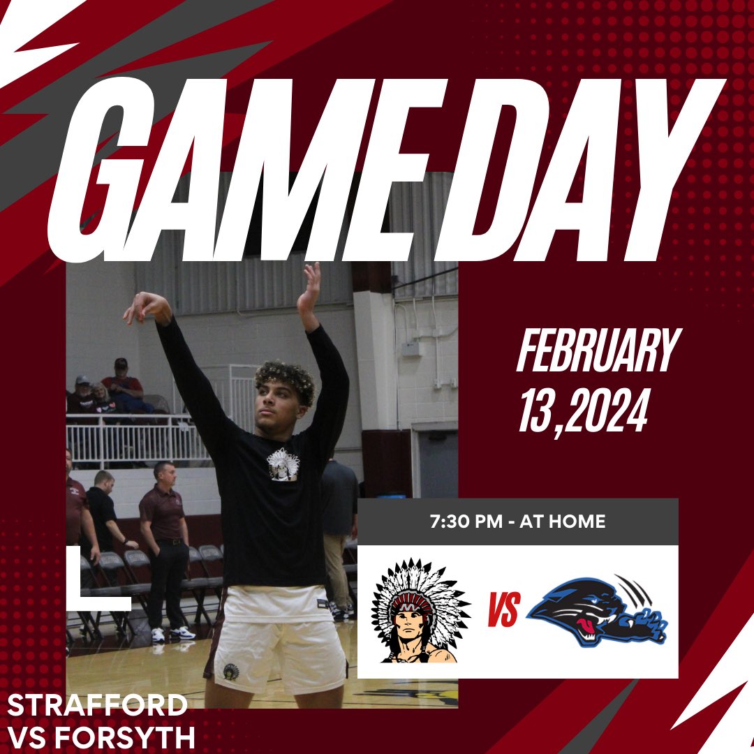 Tonight the team plays against Forsyth at home! Varsity starts at 7:30 and junior varsity starts at 6:00. There will also be a freshman game starting at 4:30.

#StraffordStrong🏀