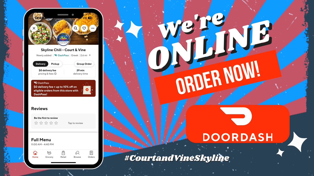 1001VineSt's tweet image. Need that @Skyline_Chili fix downtown? We’re happy to make it for you! Order now at order.online/business/skyli…
#doordash #courtandvineskyline #itsskylinetime