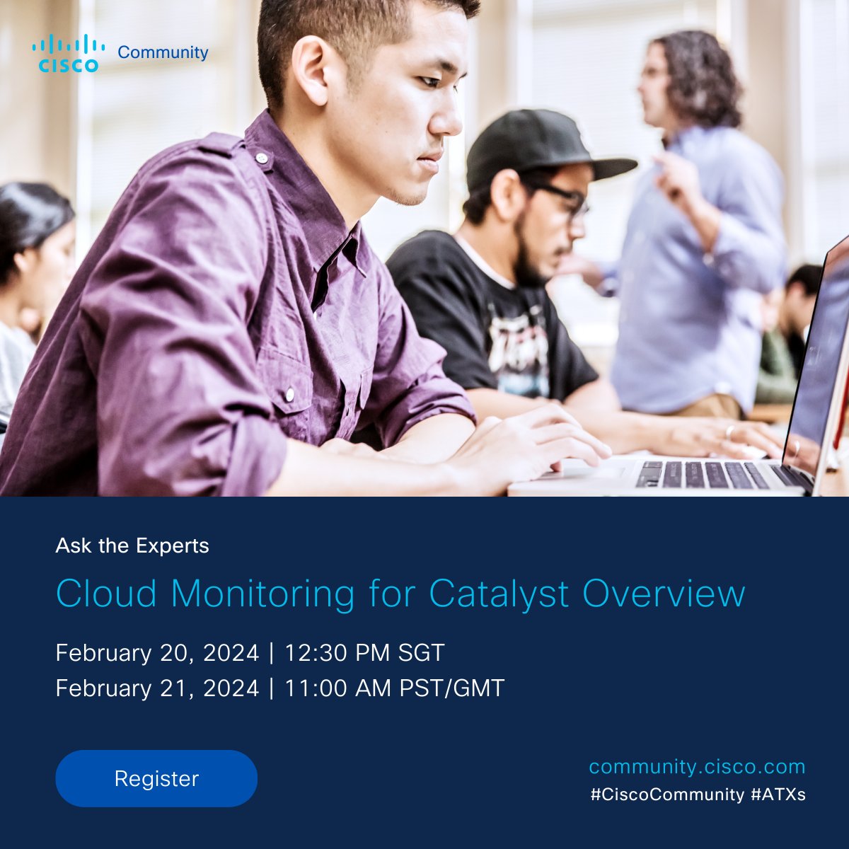 📣 Ask the Experts (#ATXs): Cloud Monitoring for #CiscoCatalyst
Get a comprehensive overview of #cloudmonitoring with #CiscoMeraki dashboard; its capabilities and the onboarding process.

 🗓️ Register: cs.co/6015Vtkrf
@CiscoCommunity