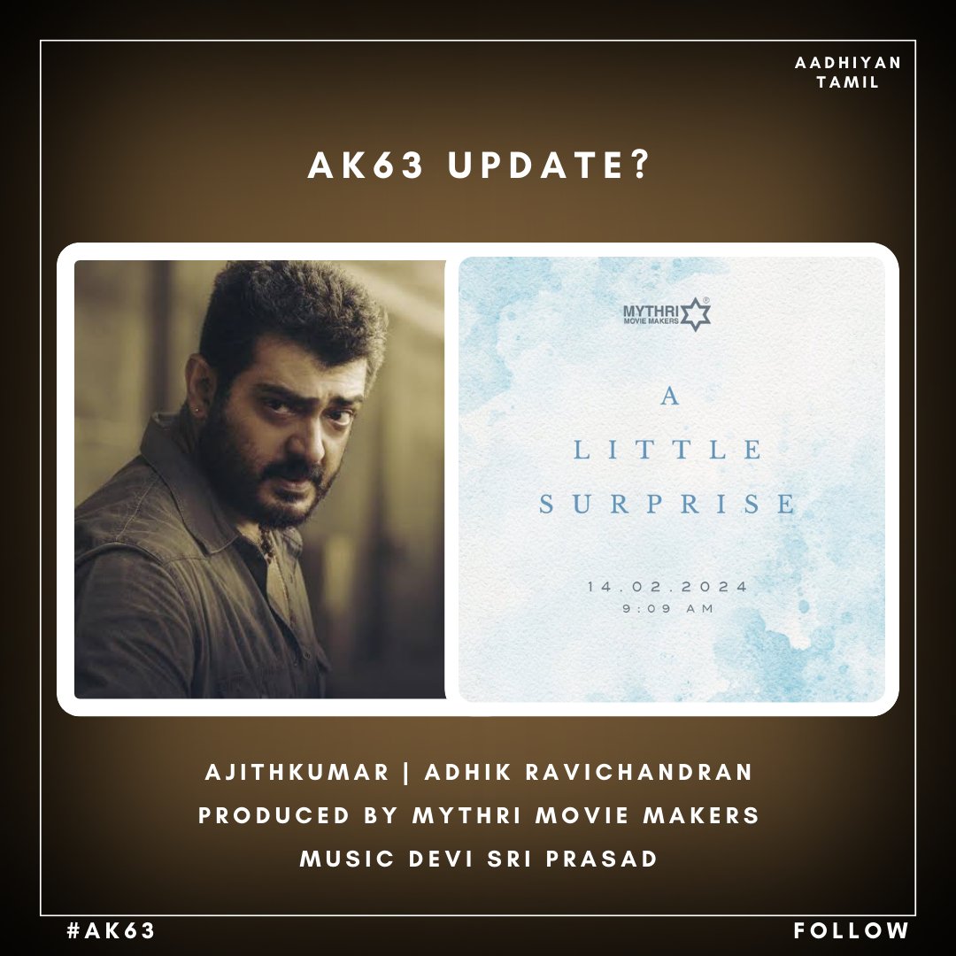 aadhiyan_Off's tweet photo. Oru Vela erukumo 🤔 #AK63Update
Follow me 🙏 @aadhiyan_Off
#Ajithkumar #Adhikravichandran #ak63 #vidaamuyarchi #devisriprasad https://t.co/nCNVZ128K4