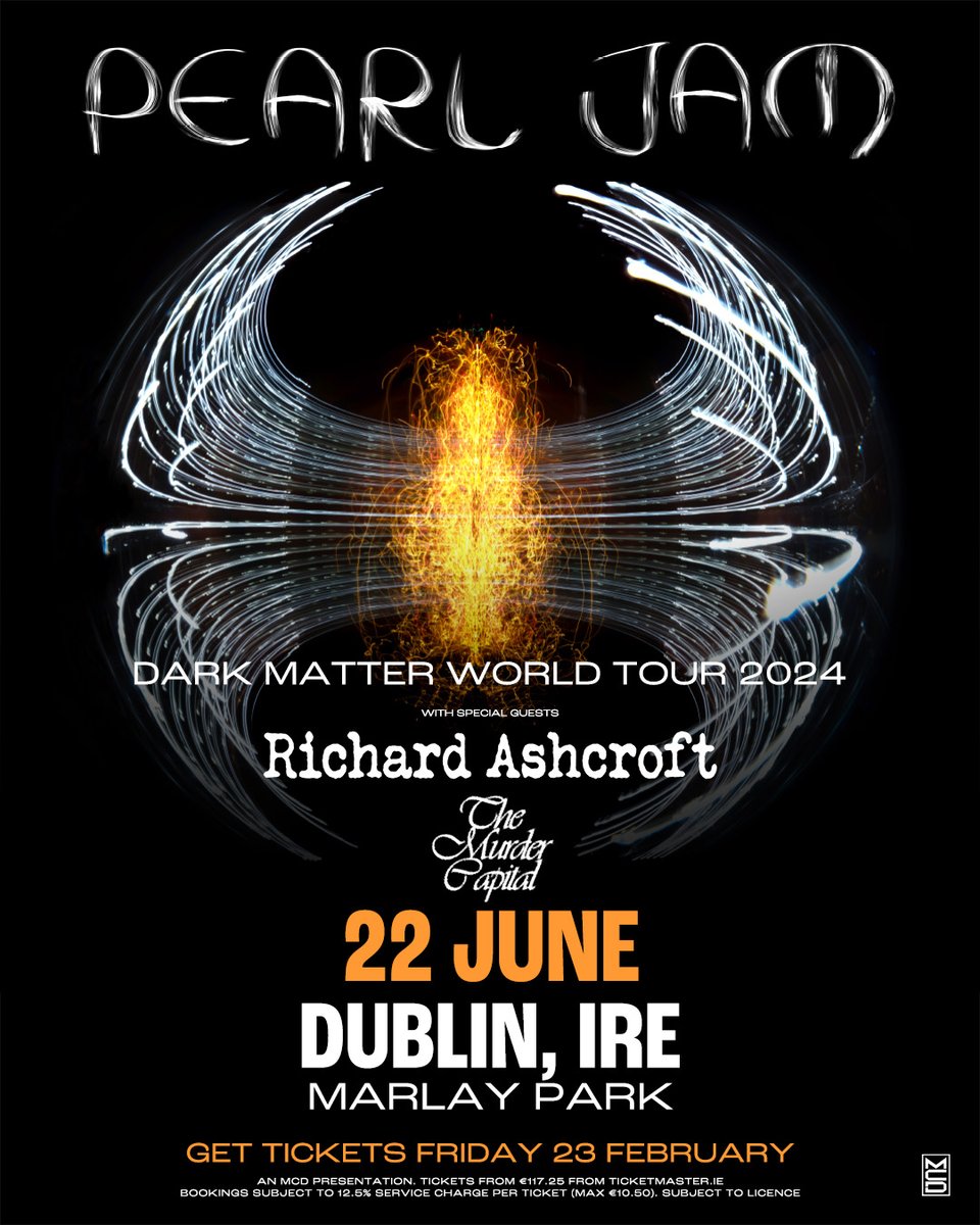 Richard will perform at Marlay Park in Dublin on Saturday 22nd June, and Tottenham Hotspur Stadium on Sunday 29th June as Special Guest to @PearlJam. Tickets go on sale on Friday 23rd February at 10am from ticketmaster.ie/pearl-jam & ticketmaster.co.uk/pearl-jam