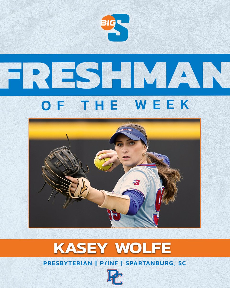 She batted .583 (7-15) and was 1-0 with a 0.78 ERA in the circle in helping the Blue Hose open 2-2 👏

@PRESBYSB's Kasey Wolfe is the #BigSouthSB Freshman of the Week!