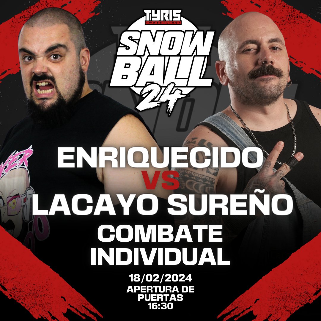 TyrisWrestling's tweet photo. 🚨 ¡NUEVO COMBATE! 🚨
Tras semanas de rifirrafes por redes sociales y visto el mensaje de @LacayoSur 🪨📜el Tio Voro 👨🌾 ha decidido... ¡Hacer oficial su combate con @Enriquecido12! 🤚
En #SnowBall24 el miembro de los AMIGOS enfrentará por primera vez al portero del #CuchuFC ⚽ https://t.co/m9jaoFJqDl