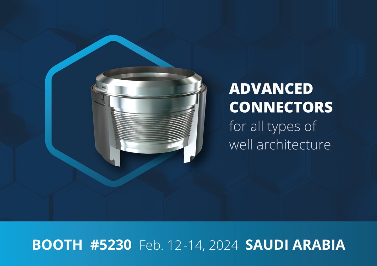 Swift Connector: The only true metal-sealing conductor &amp; casing connector on the market that features integral hands free ratchet anti-rotation (RAR) as a standard feature. Showcasing Swift &amp; other connectors at #IPTC24. 
 hubs.la/Q02kSFCD0
Booth #5230 #oilandgas #energy