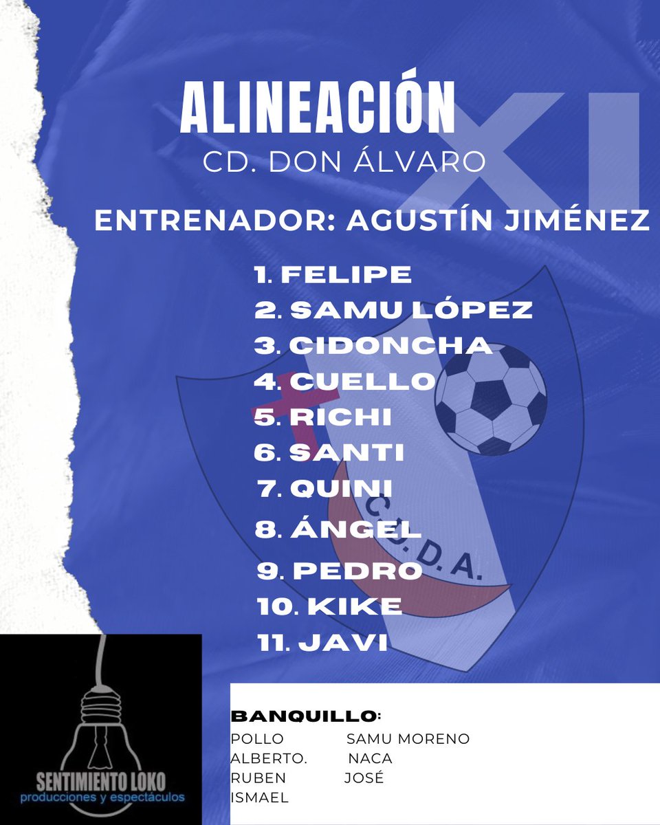 CD_DonAlvaro's tweet photo. 🔵⚪ 11 inicial ante el #almoharin https://t.co/K7lOho6Nc5