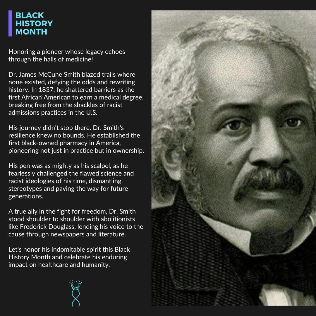Today, we honor Dr. James McCune Smith.
#MedicalTrailblazer #DiversityInMedicine #LegacyOfResilience #BlackHistoryMonth