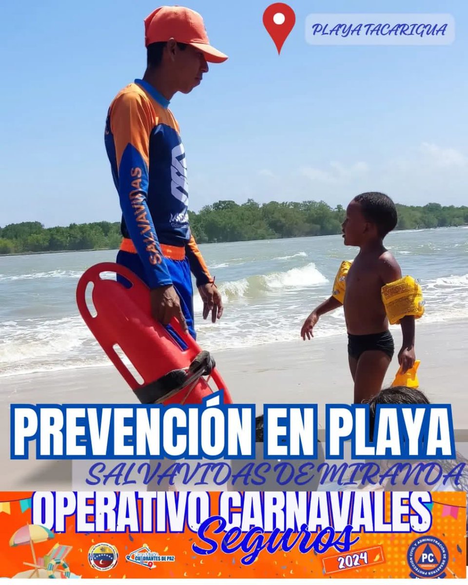 PCADMiranda's tweet photo. 🔵ZOEDAN MIRANDA🔵
🟠PROTECCIÓN CIVIL MIRANDA🟠
Se realiza PREVENCIÓN EN PLAYAS, BALNEARIOS Y PUNTOS TURÍSTICOS de la entidad Mirandina en el marco del Operativo Carnavales Seguros 2024.
_Sistema de Gestión de Riesgo en Acción._
#Carnaval2024
#MirandaSegura
#PCMiranda https://t.co/URHQ6vJodu