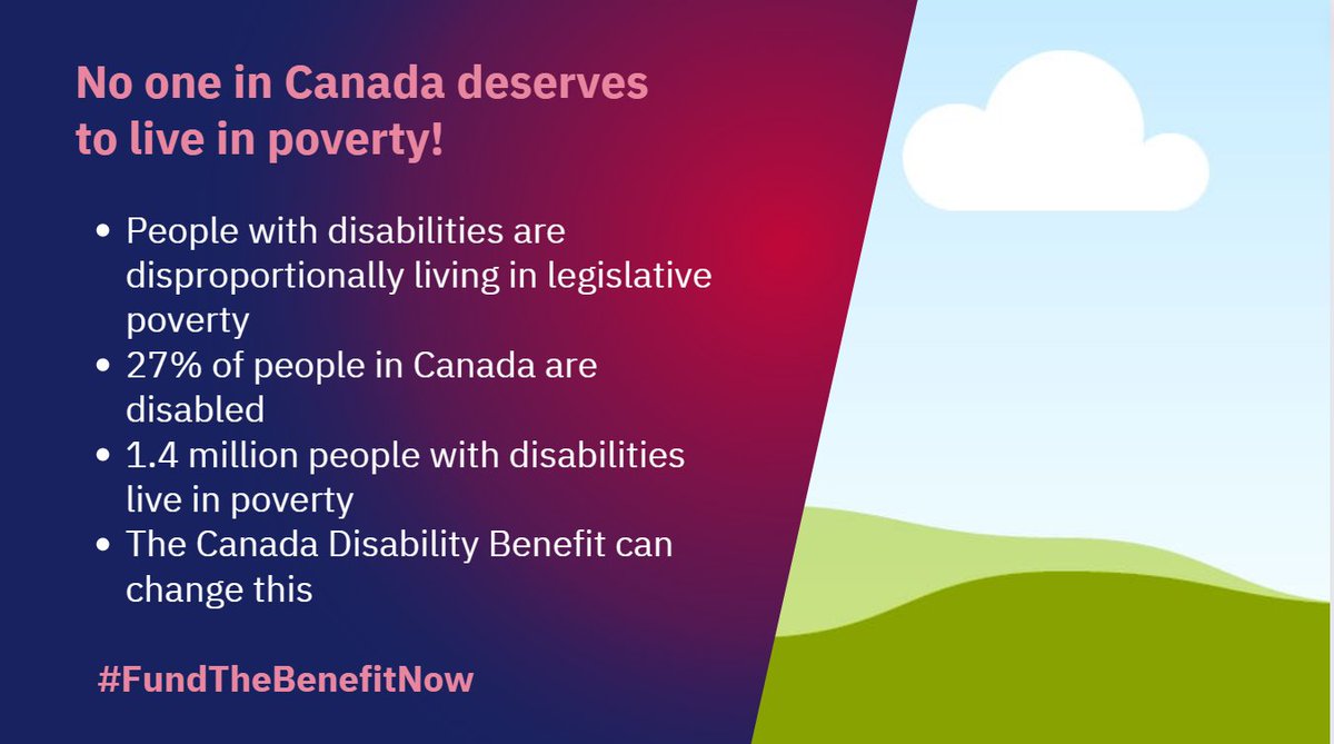 Every person deserves a life of dignity. People with disabilities continue to struggle.

An adequately funded CDB is the key to reducing disability poverty. Let's demand funding NOW! #FundTheBenefitNow

Write your MP today.  Click for on-line tool -> bit.ly/3HDzdoh