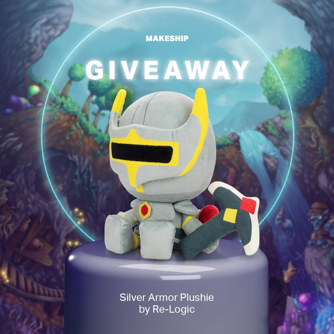 It’s giveaway time! We’re giving you the chance to win 1 of 2 plushies! Just follow @makeship and <a href="/Terraria_Logic/">Terraria🌳</a>  the retweet this post :)