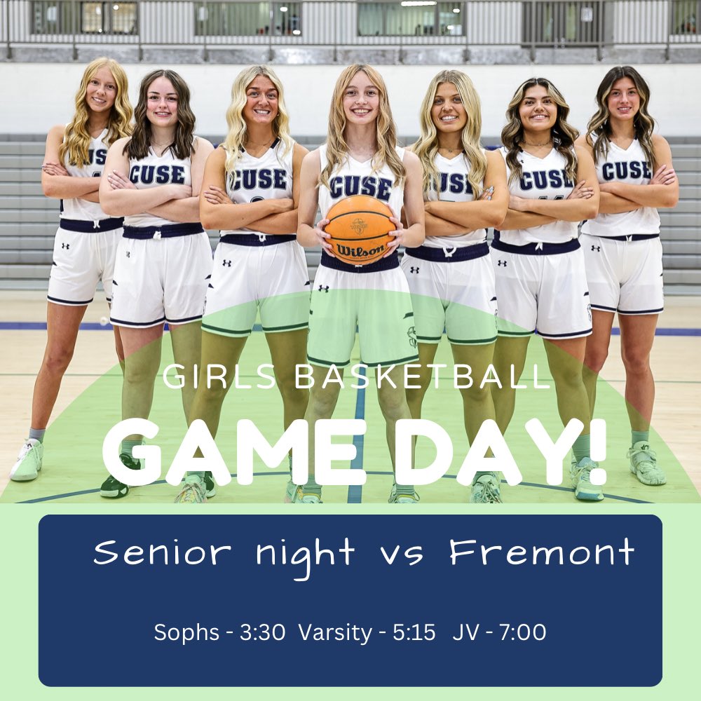 It’s game day! Last regular season home game vs Fremont tonight, and it’s Senior night! Come out and support and help us honor these amazing seniors! Go Titans! #cusegirlsbball #thankyouseniors💙