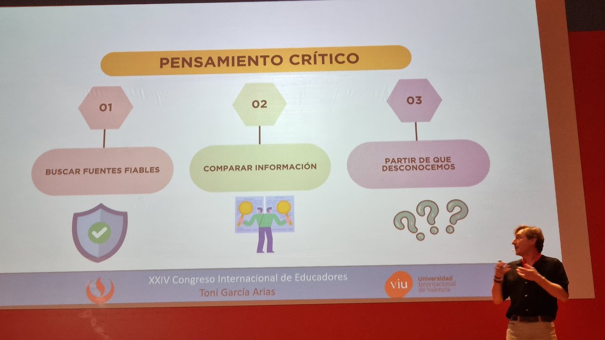 Como trabajar el pensamiento crítico frente a las fake news em nuestros niños nos comparte <a href="/tonigarias/">Toni García Arias</a> en el #CIE2024
