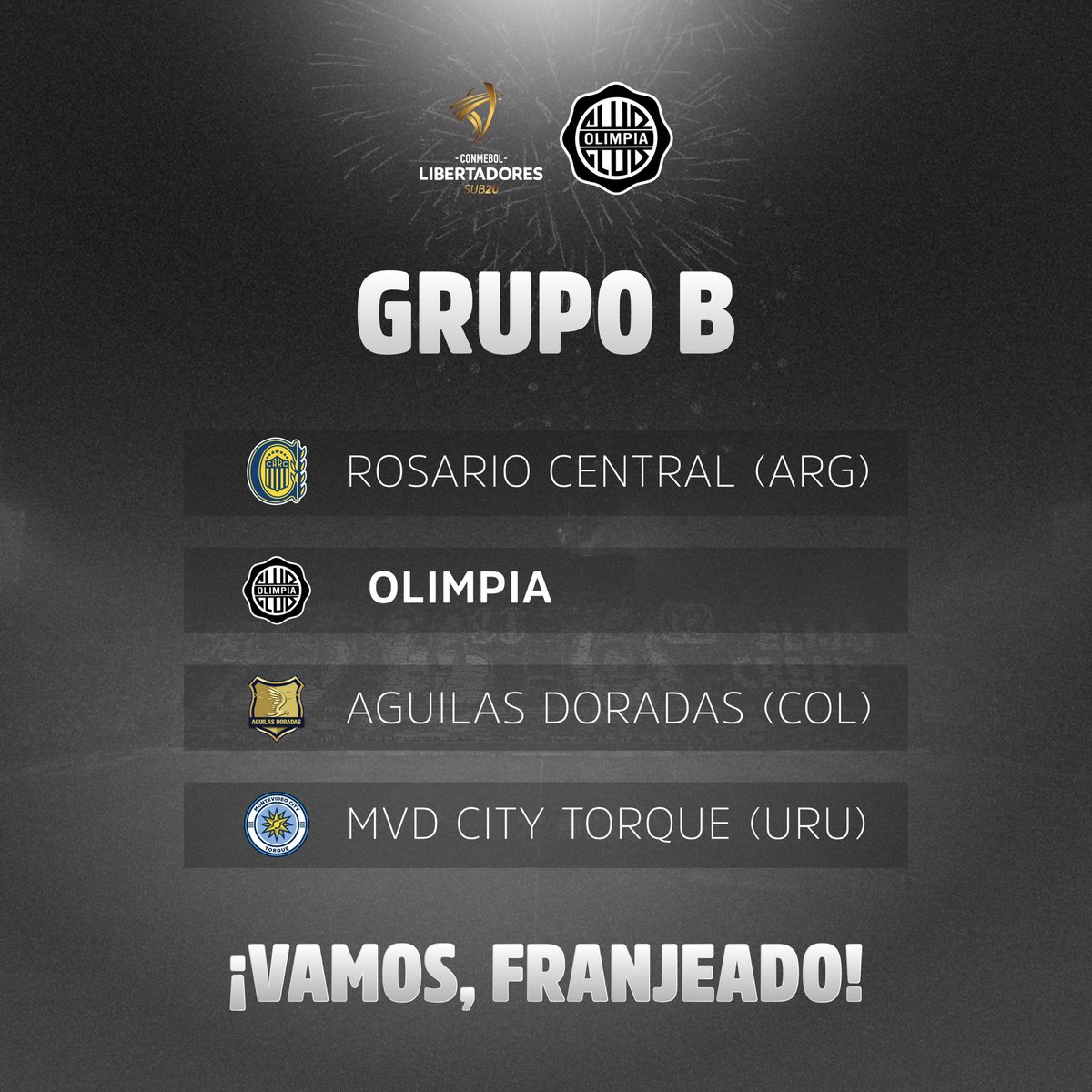✅ Rivales confirmados.

Estamos listos para vivir nuestra primera e histórica CONMEBOL Libertadores Sub-20.

¡Vamos, Decano! 💪🏻

#SoyDelOlimpia ⚪️⚫️⚪️