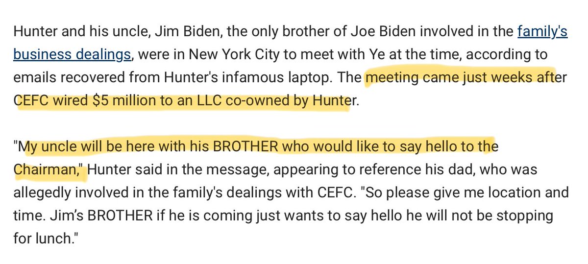 When laundering $5M for Chinese access to Joe, you find the most creative ways to refer to “dad.” foxnews.com/politics/texts…