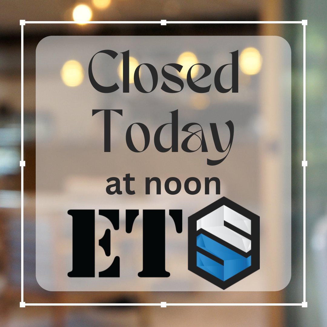 Friendly reminder that we're closing at noon today! 

#ETS #VREC #VeteranStrong #Hope