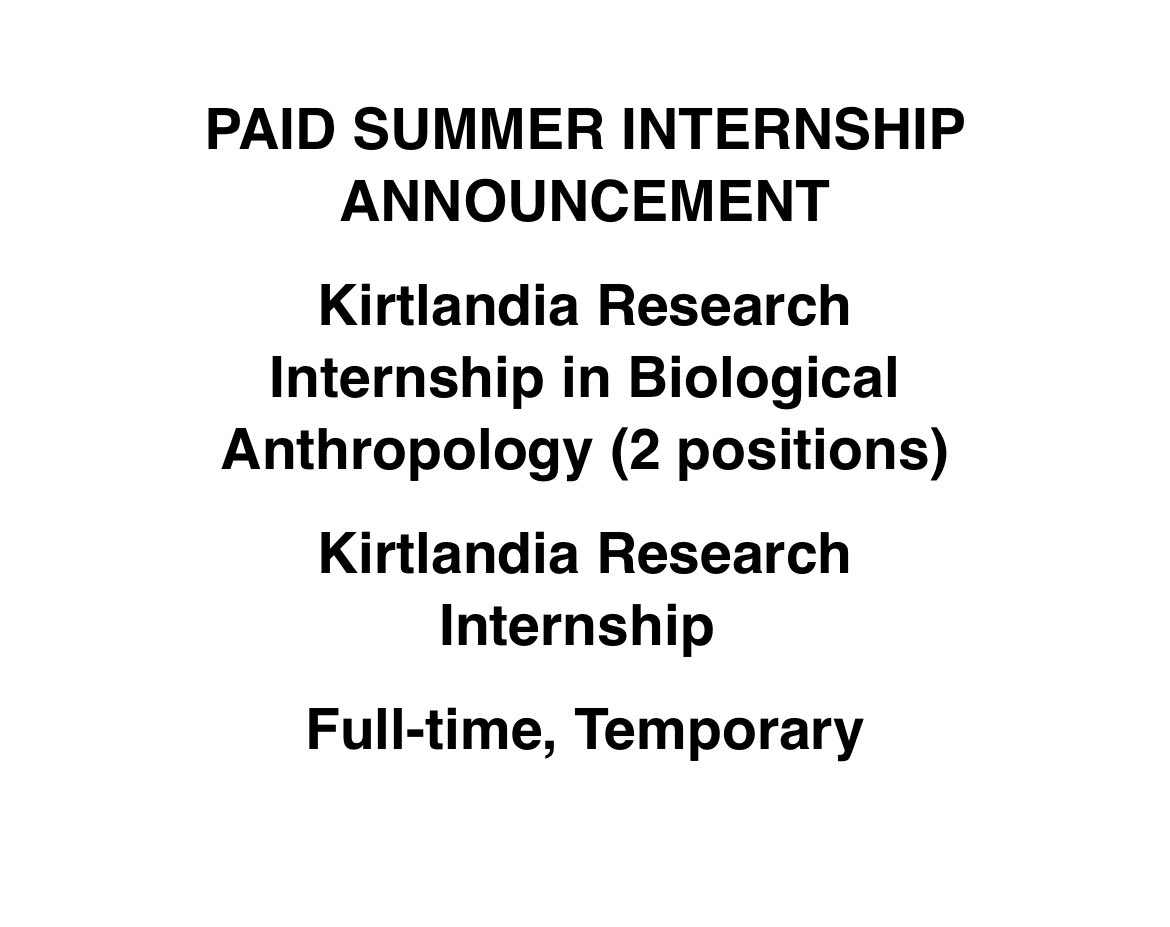 finestone_emma's tweet image. 📢📢📢 I’m seeking Bio Anth research interns (paid)
WHO: undergrads or recent grads in the US
WHEN: 8 week in summer '24
WHERE: partly in Cleveland, with an opportunity to join me on fieldwork in Kenya (international travel expenses covered)
APPLY BELOW: workforcenow.adp.com/mascsr/default…