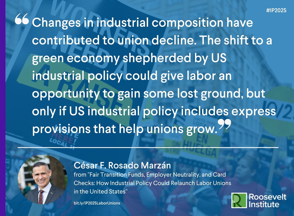 ✊ @cfrosado’s essay then draws lessons from Sweden and Puerto Rico for how contemporary US industrial policy could help sustain new worker organizing and build power from the bottom up  rooseveltinstitute.org/publications/f…