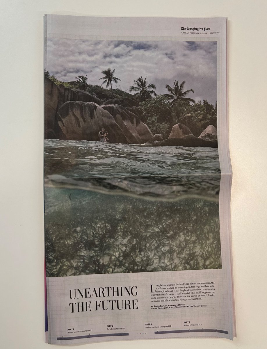 The most exciting project I’ve ever been part of is out in print! Grab a copy of today’s Washington Post to get a special section containing all four stories of our “Unearthing the Future” series — adventures into Earth’s past that can help us confront future climate change.