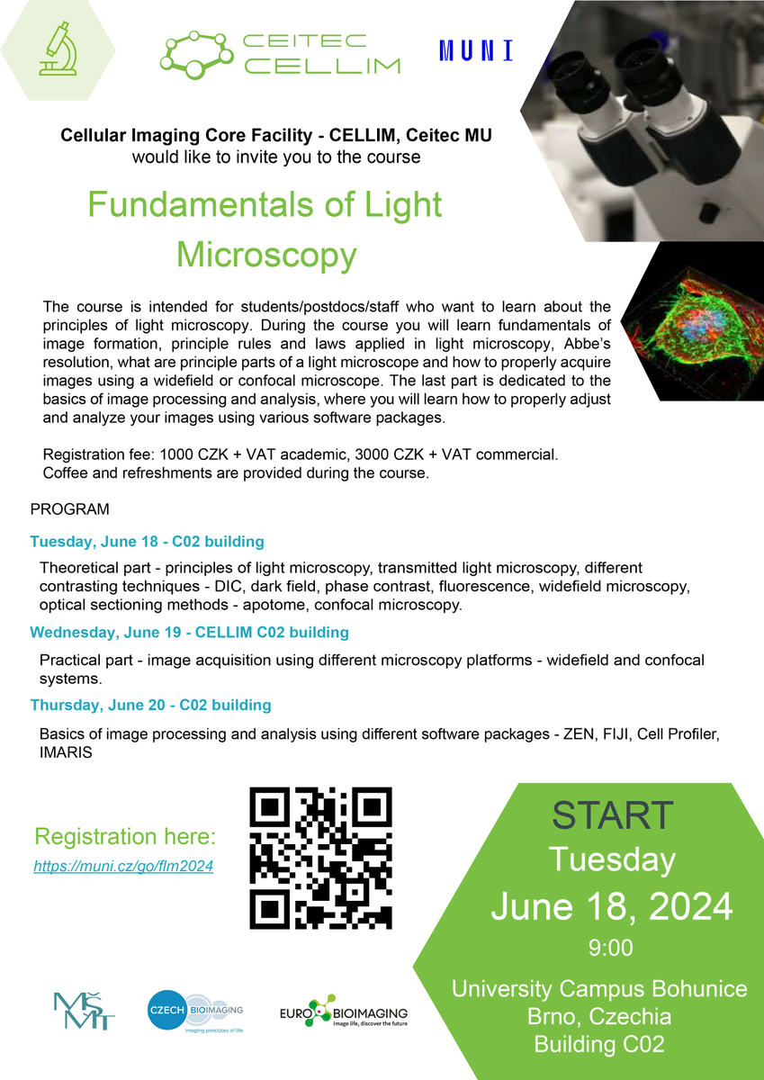 Registration for our practical 3-days light microscopy course is open!!!