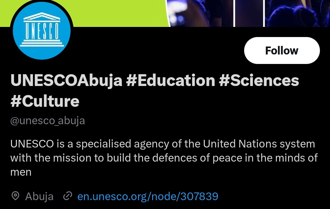 @Wizarab10 @unesco_abuja The narration on their profile says it all.