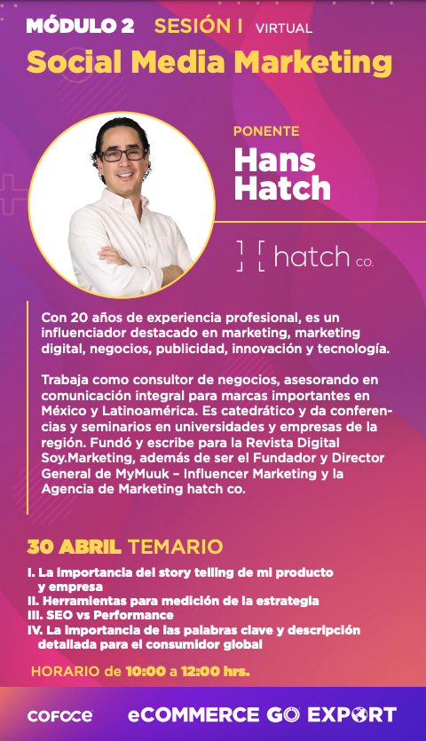 HansHatch's tweet photo. 🔥 ¿Preparados para revolucionar tu negocio online? Únete al curso de #ecommerce que imparto con @COFOCE en marzo. ¡No dejes pasar esta gran oportunidad de aprender de los expertos y dar un gran salto en tu carrera! Info e inscripciones: https://t.co/CSFN0qR8rK #EmprendeDigital https://t.co/QZj3tS5ZQN
