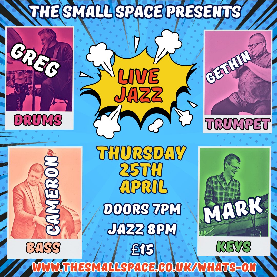 TheSmallSpace5's tweet photo. Not been to one of our jazz nights before? Then book now for Thursday April 25th as this WILL sell out!   https://t.co/ako6UppQU9 

#comedy  #standupcomedy #celebrate #barryisland #Barry #livevenue #magic #cocktails #livemusic #livejazz https://t.co/6ZuZRvyP6S