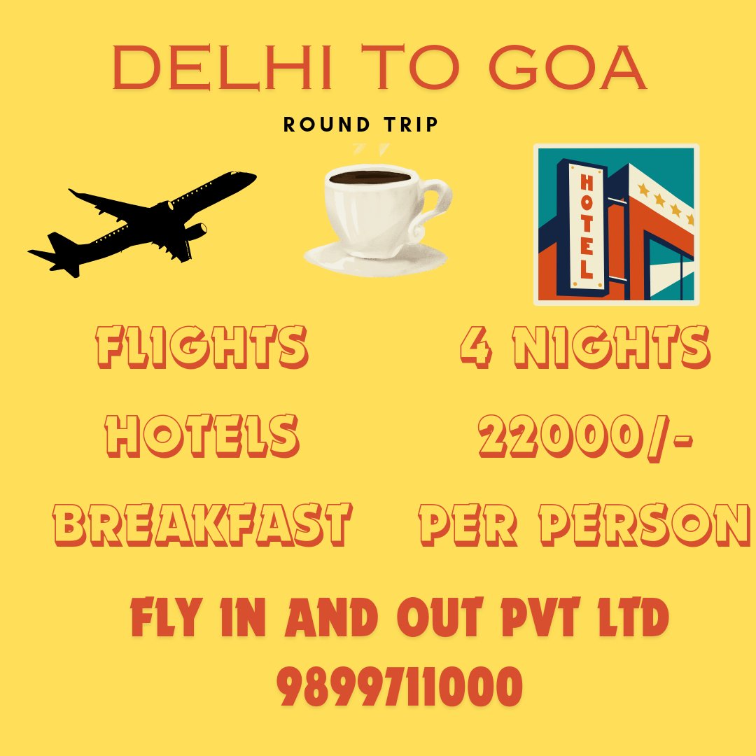 FLYINANDOUT's tweet photo. Delhi To Goa #delhitogoa #goa #delhi #flights #flyinandout https://t.co/ZHyQau3sqX